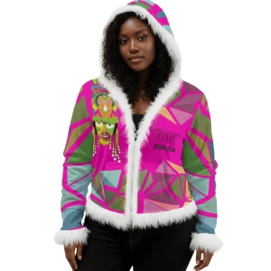 Bermuda Gombey Ayo! Faux Fur Hooded Sweater Jacket (Pink)