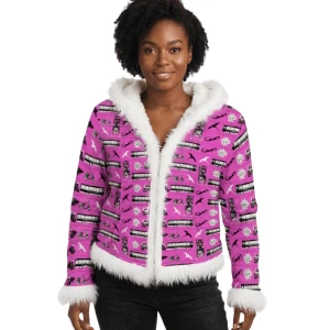 Bermuda Ugly Christmas Faux Fur Hooded Sweater Jacket