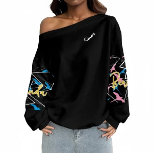 Bermuda Longtail Off Shoulder Sweatshirt (Black)