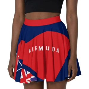 Bermuda Flag Pleated Skirt