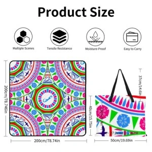 Bermuda African Roots (Pastel)- Picnic Blanket-Bag with Zipper (Waterproofing and Heat Insulated) 