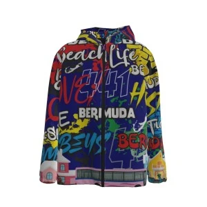 Bermuda Graffiti Jacket (Blue) Wind & Raincoat for Kids 