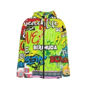 Bermuda Graffiti Jacket (Green) Wind & Raincoat for Kids 