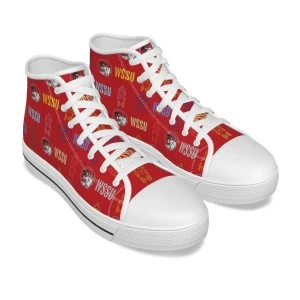 CLOCKTOWER (WSSU-INSPIRED) HIGH TOPS - CANVAS SHOES - RED 