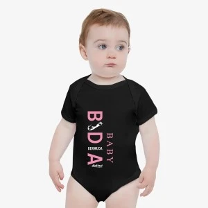 BERMUDA SPORT- BABY PINK GIRLS ONESIE (BLACK) COTTON 