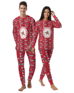 Bermuda Christmas Vibes Unisex Adult's Red Pajamas (Jogger Style Pants)