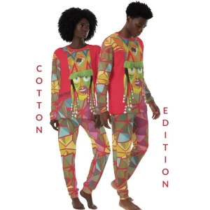 Bermuda Gombey AYO! Unisex Adult Cotton Pajama Set (Red) 