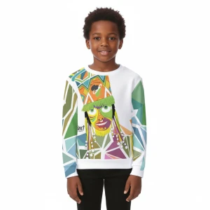 Bermuda Gombey Ayo! (White) Unisex Kids Christmas Sweater