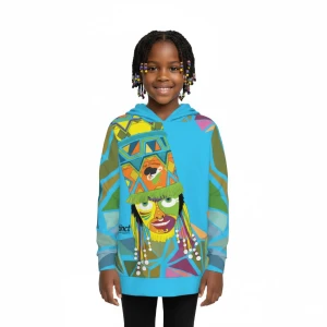 Bermuda Gombey Ayo! (Blue) Unisex Kid's Pullover Jacket Hoodie